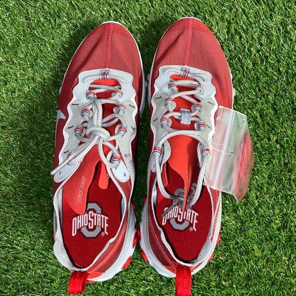 OHIO STATE BUCKEYES Nike React Element 55 Running Shoes Mens 10.5 Red CK4798-600 main image 3